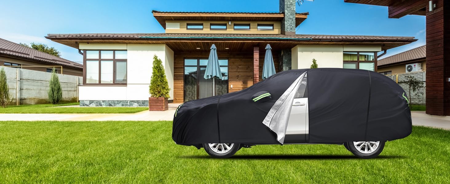 Car Cover Custom Fit for Toyota RAV4 1996-2025,Honda CRV 1997-2025, 6 Layers Truck Cover Waterproof All Weather for Automobiles,Outdoor Full Exterior Cover,Rain, Sun, Wind Protection,Black ‼️USED ‼️has mild dust and trash‼️